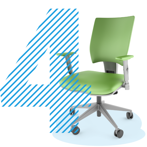 Nu petreceți prea mult timp stând jos și întindeți-vă în schimb pentru a îmbunătăți circulația sângelui, reprezentată de un scaun de oficiu