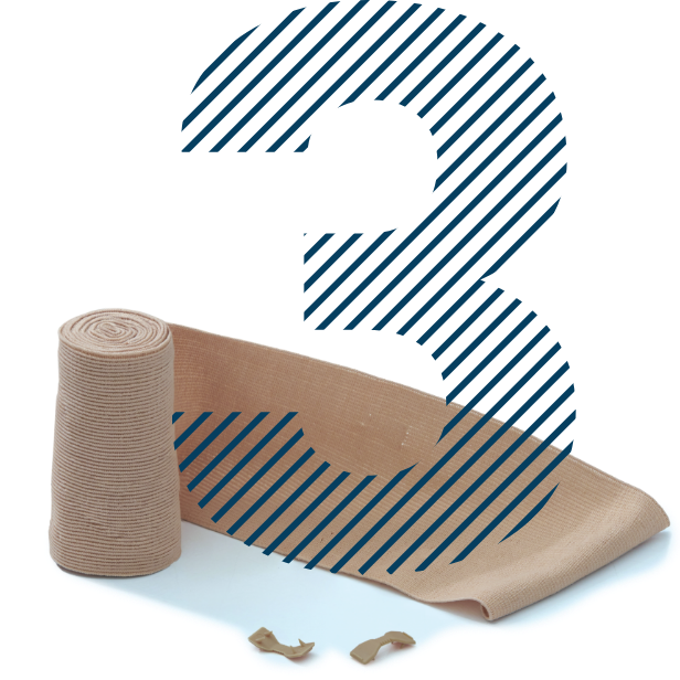 Reprezentare a unui bandaj ca tratament pentru accelerarea vindecării hematoamelor subcutanate