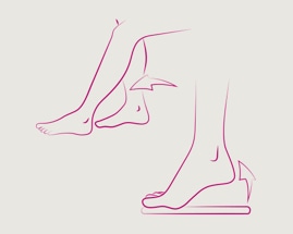 Ilustrația piciorului alunecând în cadrul exercițiului 2 de gimnastică pentru vene
